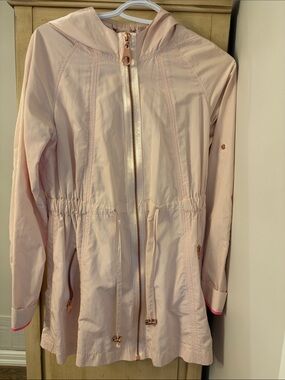 Ted Baker - Light Pink Hooded Rain Jacket with Drawstring Waist